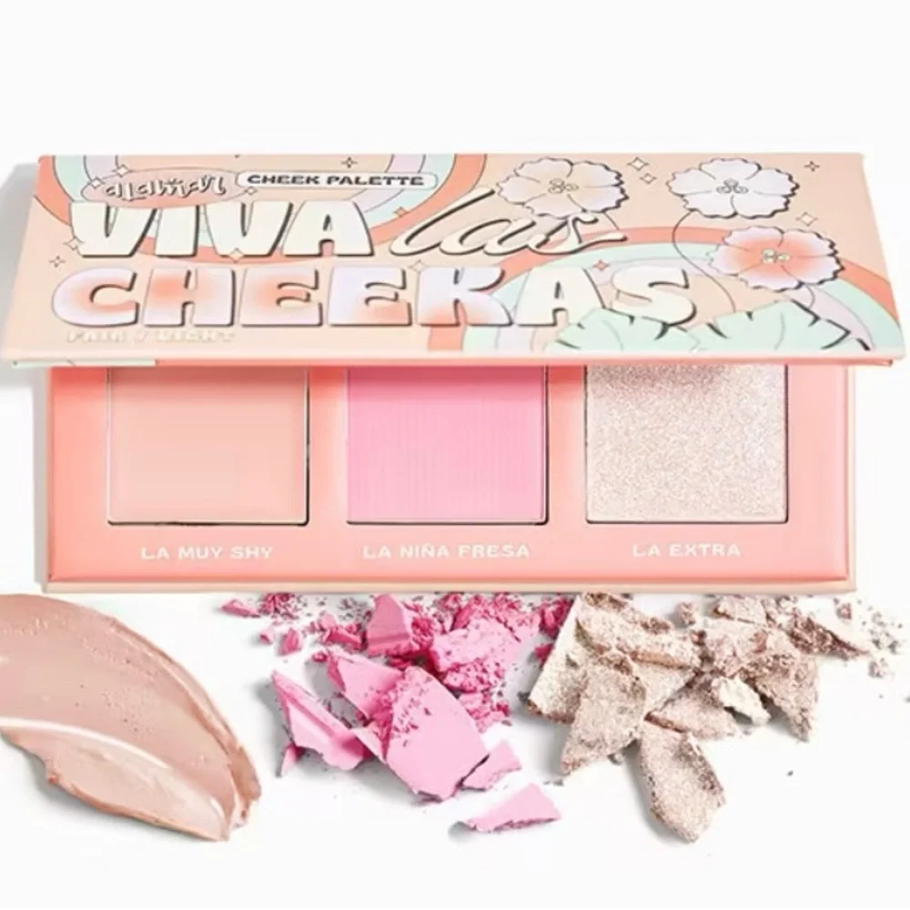 Alamar Viva Las Cheekas Blush Palette - Peach, Pink & Shimmery Champagne